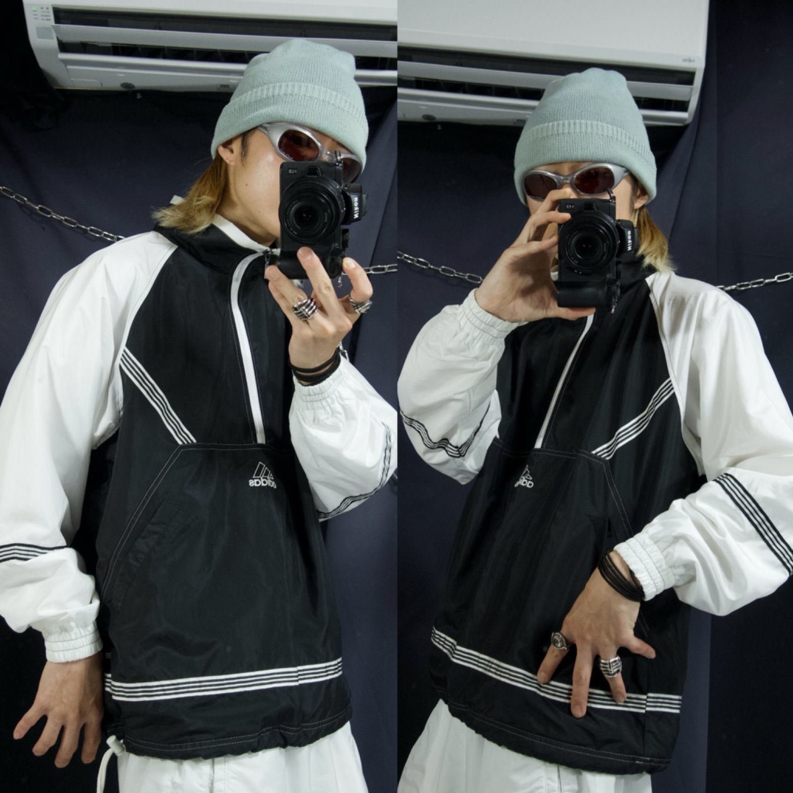 90s Adidas デサント キルティング 肉厚 スウェット スタジャン 90s