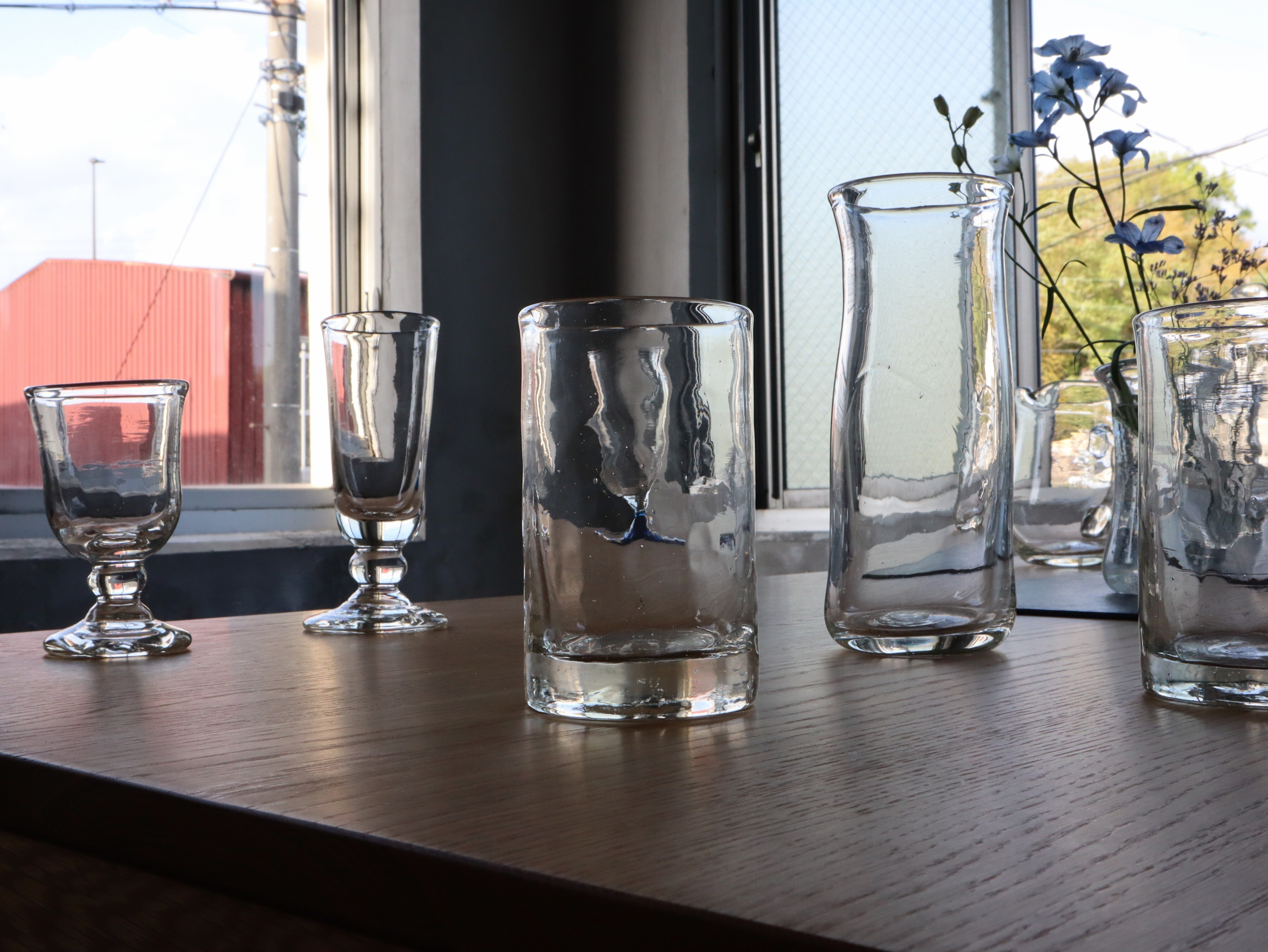 安土忠久さん ワイングラス2客 吹きガラス 安土忠久さん ワイングラス2客