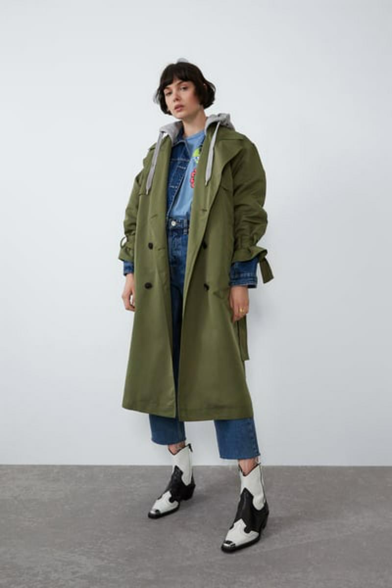 ZARA(ザラ)の「プラッシュフード付きトレンチコート」 - PARTE