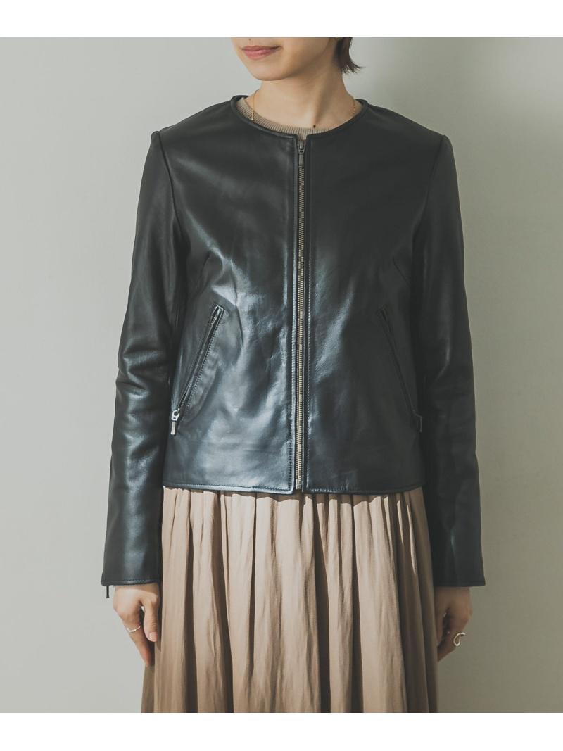 URBAN RESEARCH(アーバンリサーチ)の「ラムレザーノーカラーブルゾン