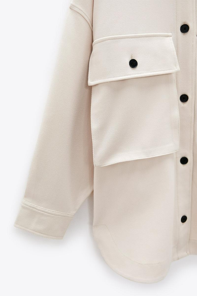 ZARA(ザラ)の「ポケット付きシャツジャケット」 - PARTE