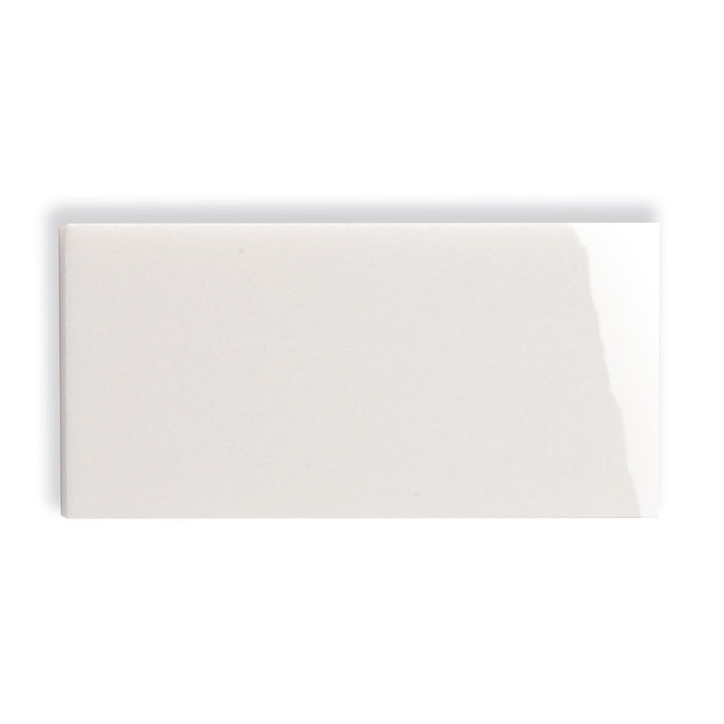 3x6 White Polished Marble Subway Tile for Floors and Walls