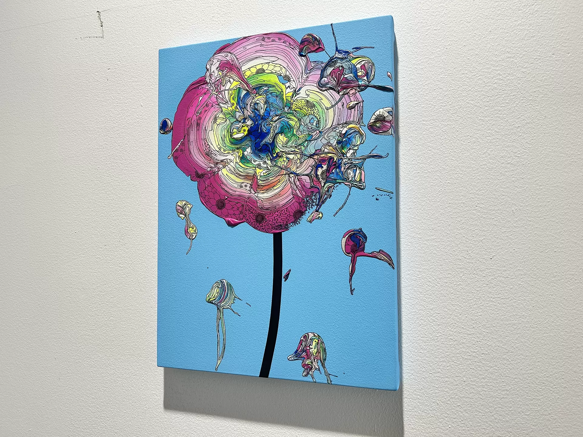 Abstract Single Flower 240720 (Sky Blue x Pink) by 奥田雄太 | 現代