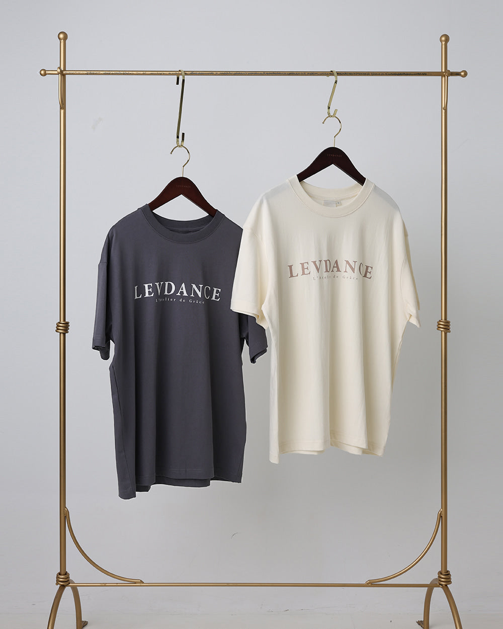 レヴダンス Tシャツ LEVDANCE LEV classic tee CREAM / CHARCOAL