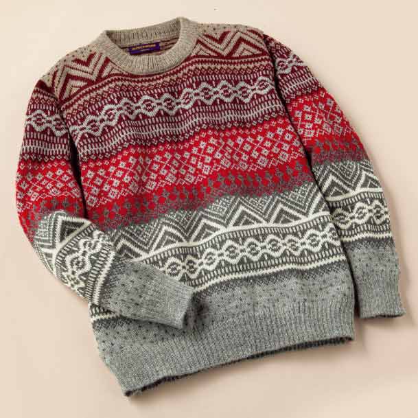 アルパカ100％ 幾何学柄メンズセーター｜【アルパカタウン