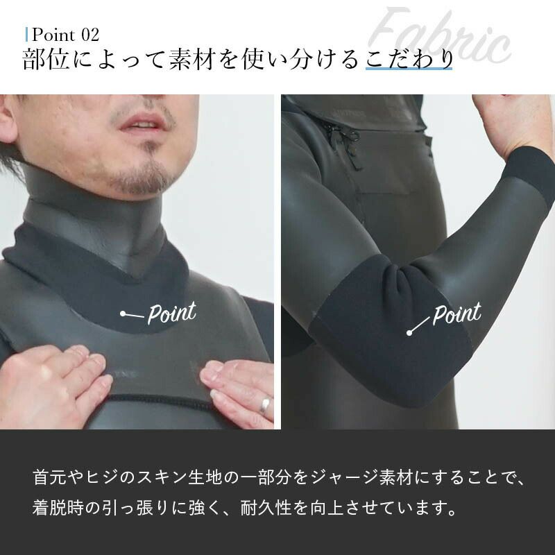 防寒☆AXXE☆生地柔らかHUMP裏起毛セミドライウェットスーツ5×3mm既成L