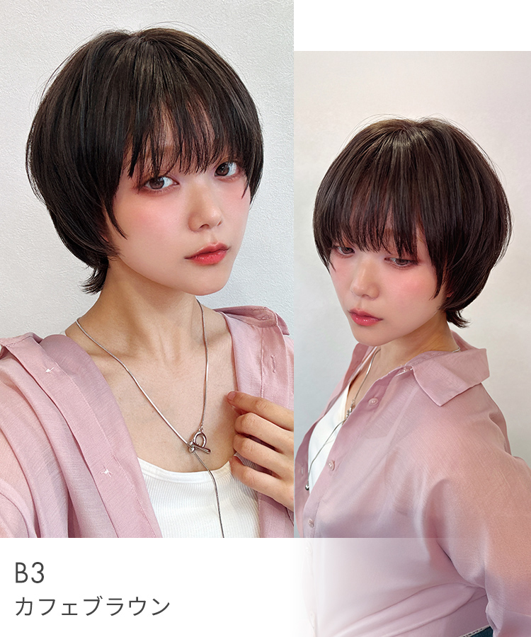 NATURAL QUEEN ショートウィッグ ブラウン 2個セット ハイネット