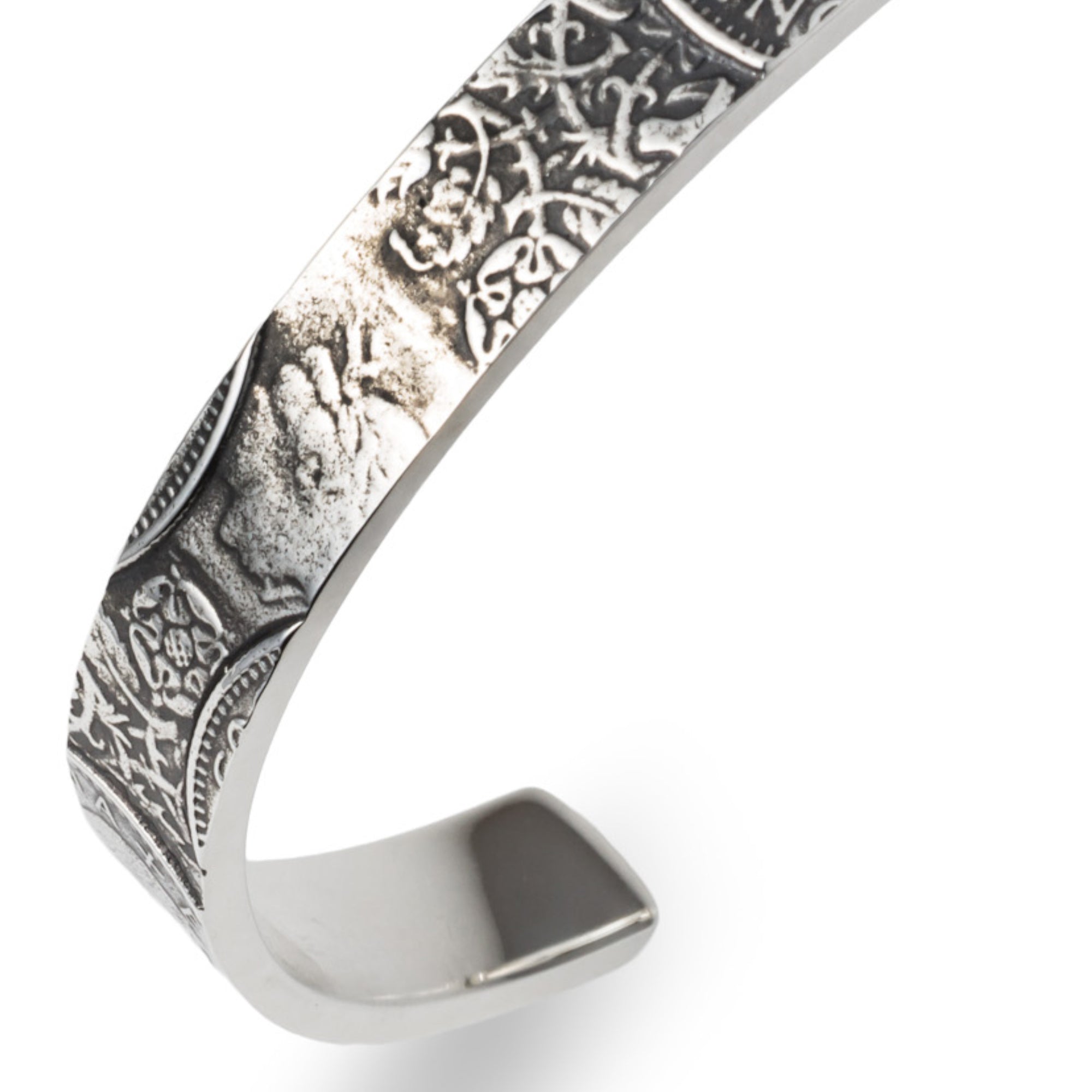 AQUA SILVER】幸せのシックスペンスコインバングル