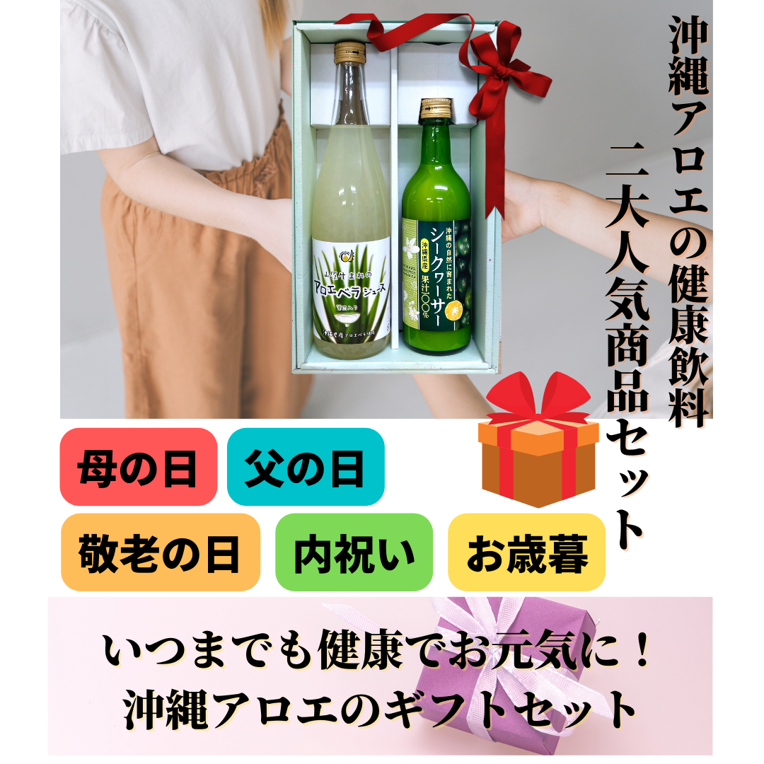 沖縄アロエギフト【アロエベラ720ml＆シークヮーサー500ml】送料