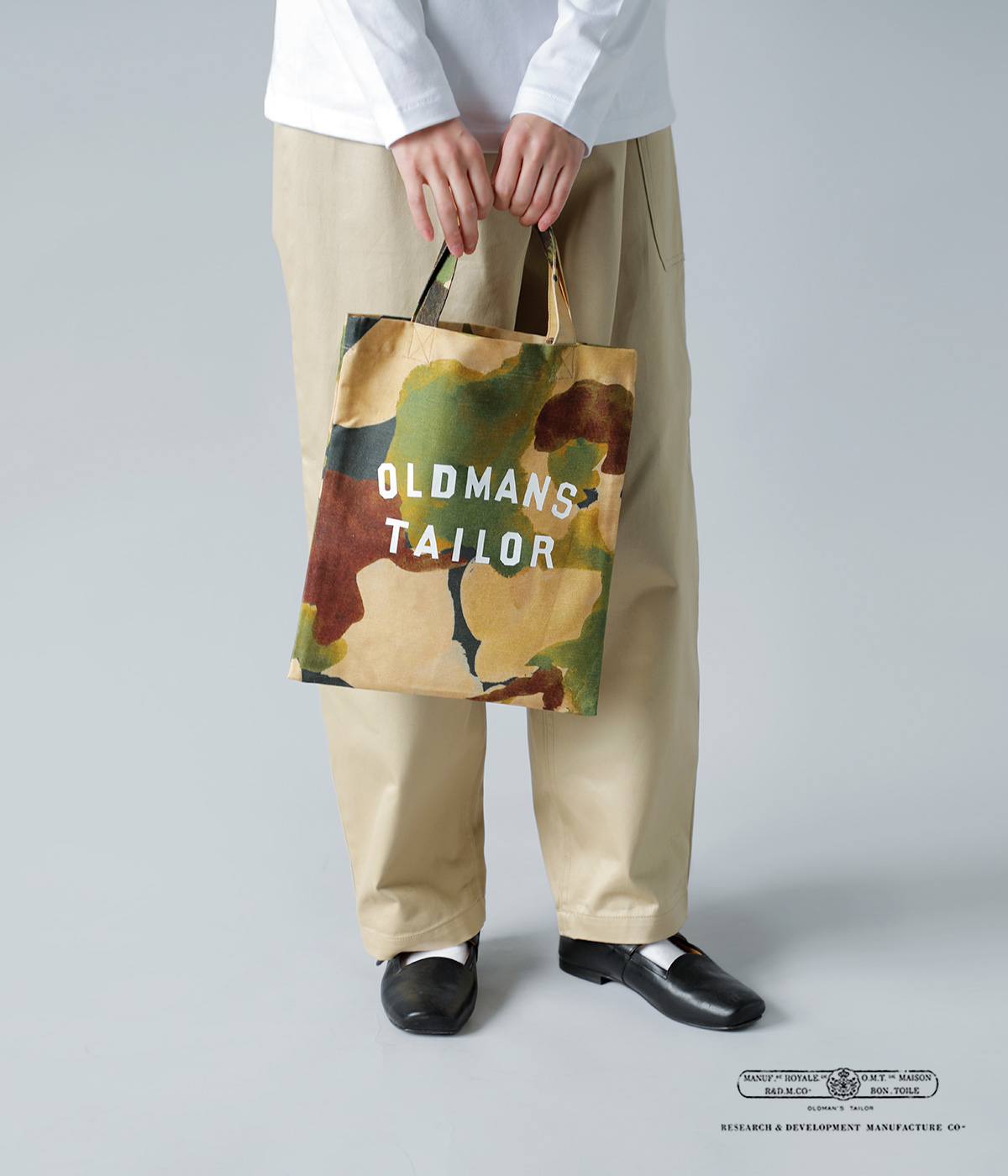 R & D.M.Co- オールドマンズテーラー コットン ロゴプリント