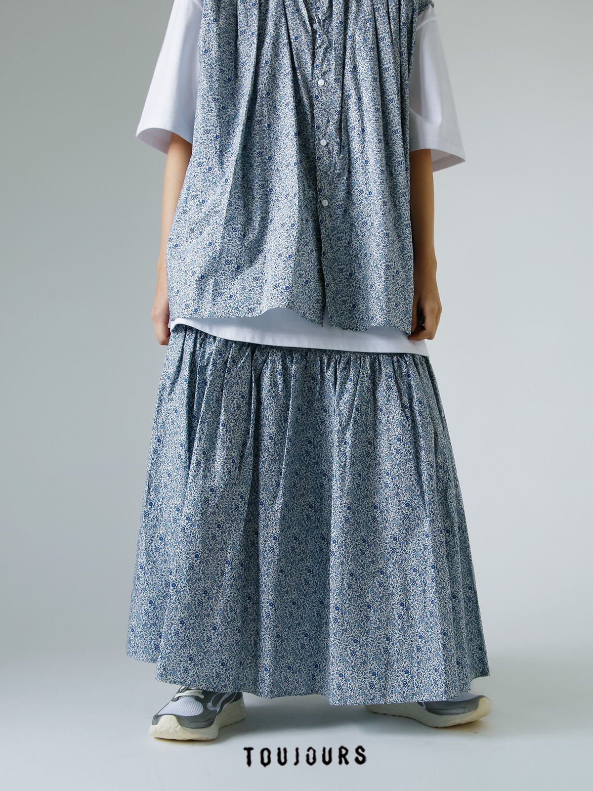 TOUJOURS トゥジュー リバティー ブルー フラワー プリント コットン