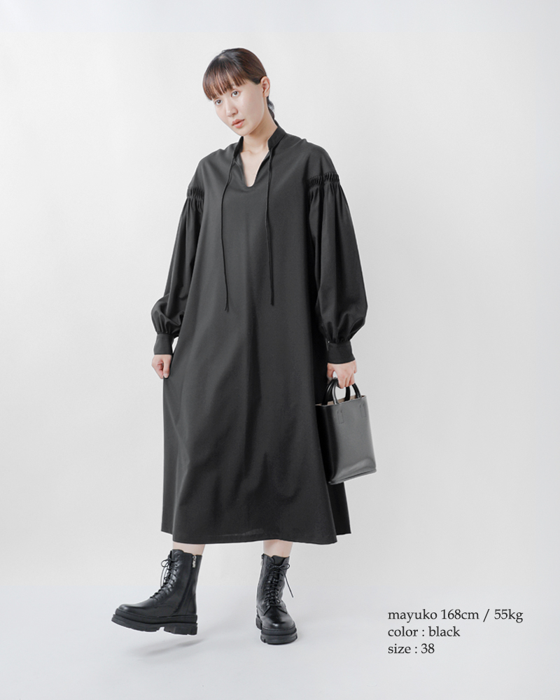 Scye サイ ウォッシャブル ウール トロピカル ドレス 1223-03057