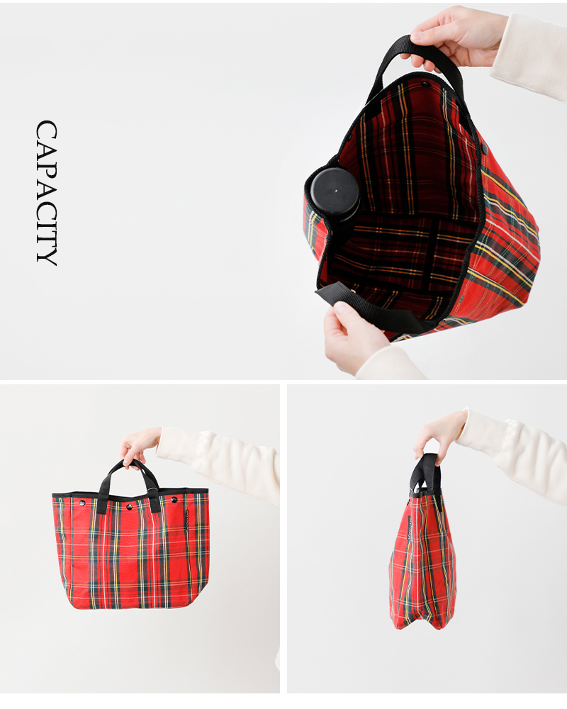BAG'n'NOUN バッグンナウン 6号帆布 コットン チェック トートバッグ S