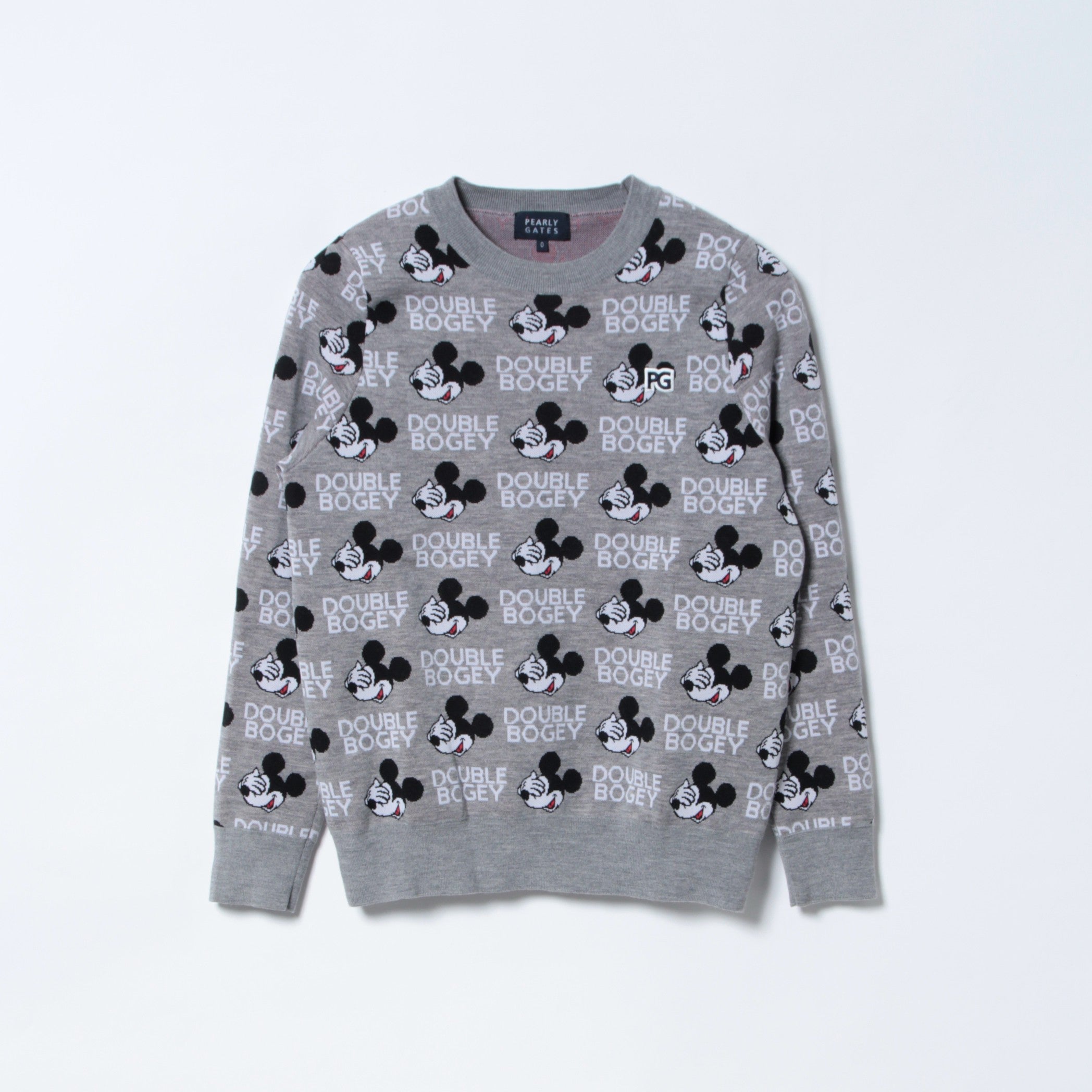 ウールジャガード ダブルボギー総柄 クルーネックニット プルオーバー