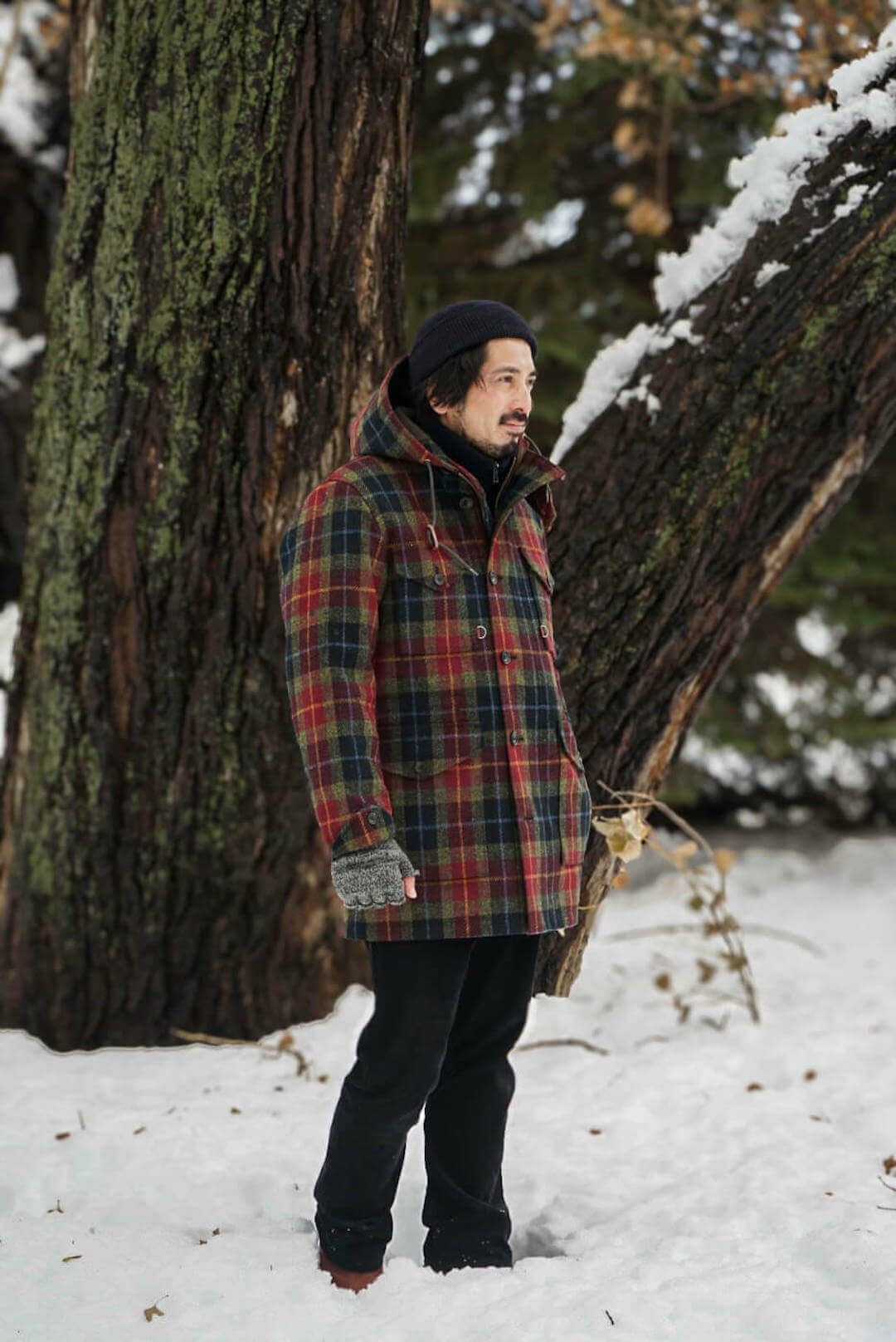 美品 MOJITO ヘリンボーンウール カバーオール ジャケット モヒート