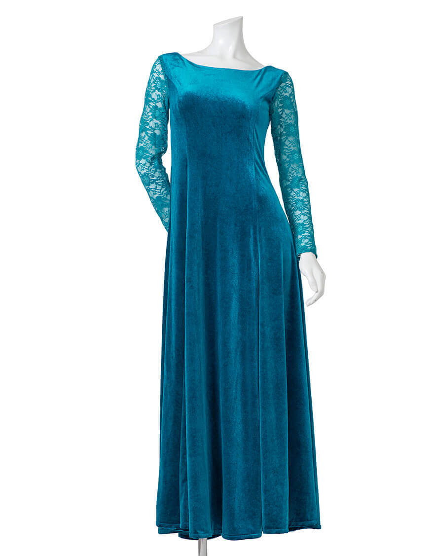 レースロングスリーブベロアドレス（オーシャン） – 【公式