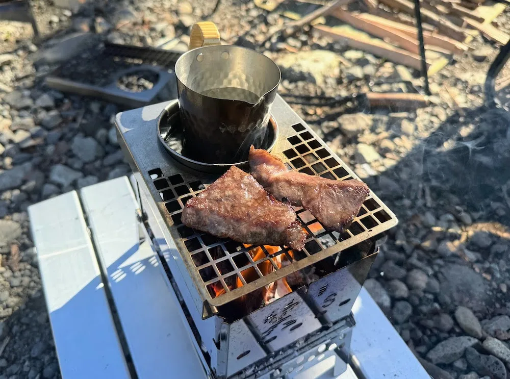 笑's B-6君と熱燗グリルを使用レビュー！収納性抜群のコンパクト焚き火