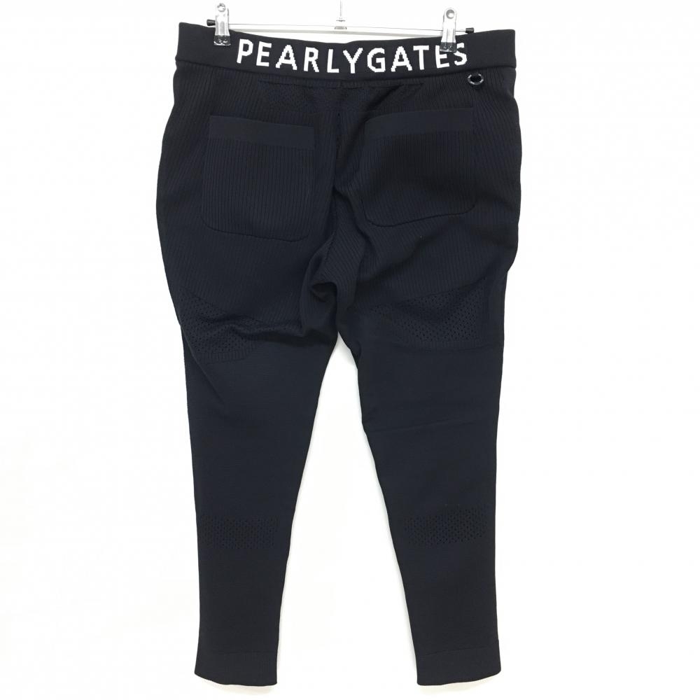 5459極美品パーリーゲイツ ニットパンツ バッグロゴ PGGネイビー 【超