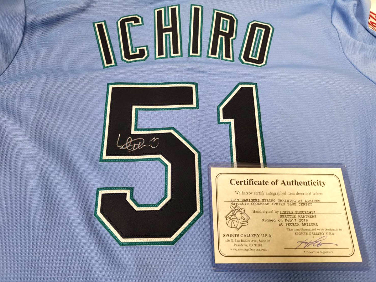 証明あり】イチロー／直筆サイン／ユニフォーム／シアトル・マリナーズ