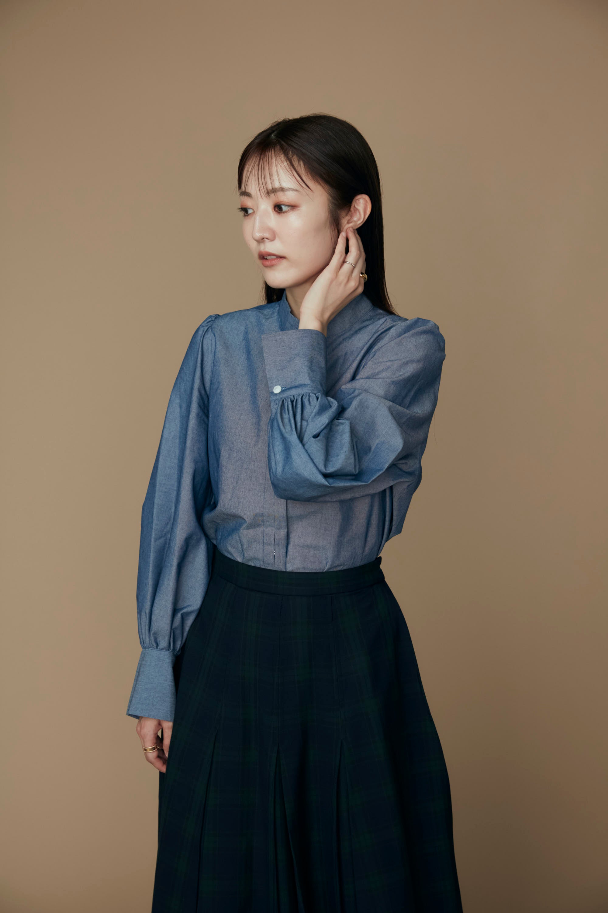 Gentle pleated skirt (Black watch) – Audire