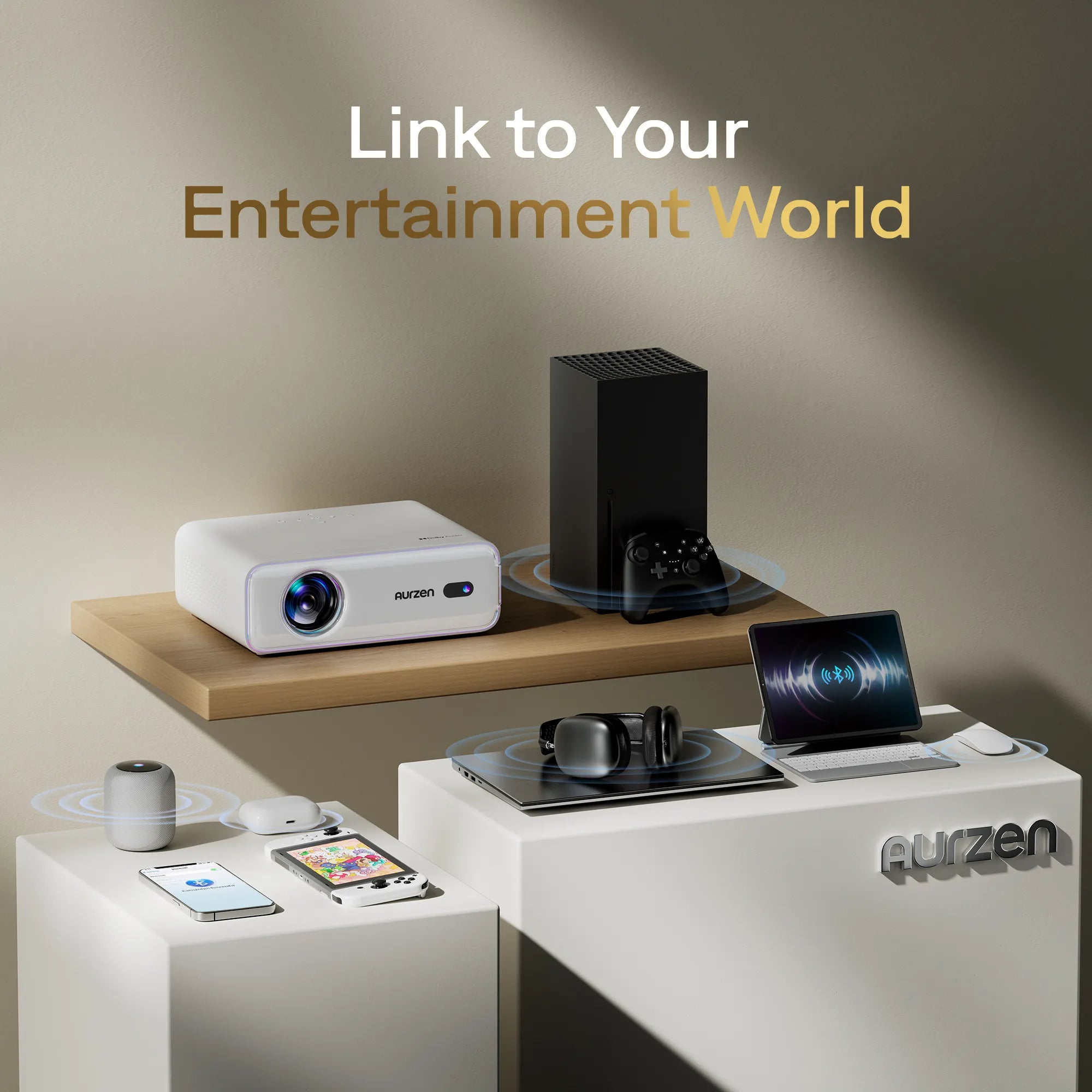 Aurzen EAZZE D1 Smart Projector | Portable Mini Projector | Home