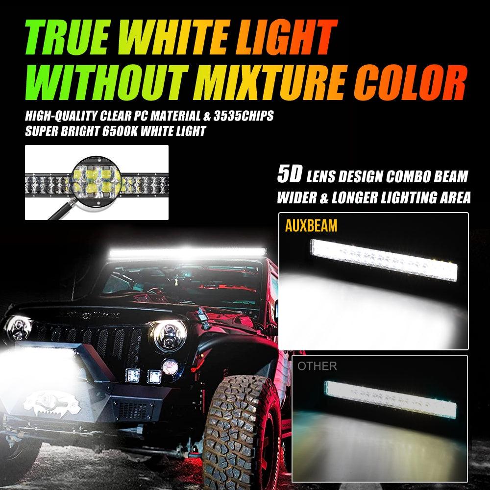 Auxbeam® 22 Inch Off Road Straight Led RGB Light Bar for Pickup