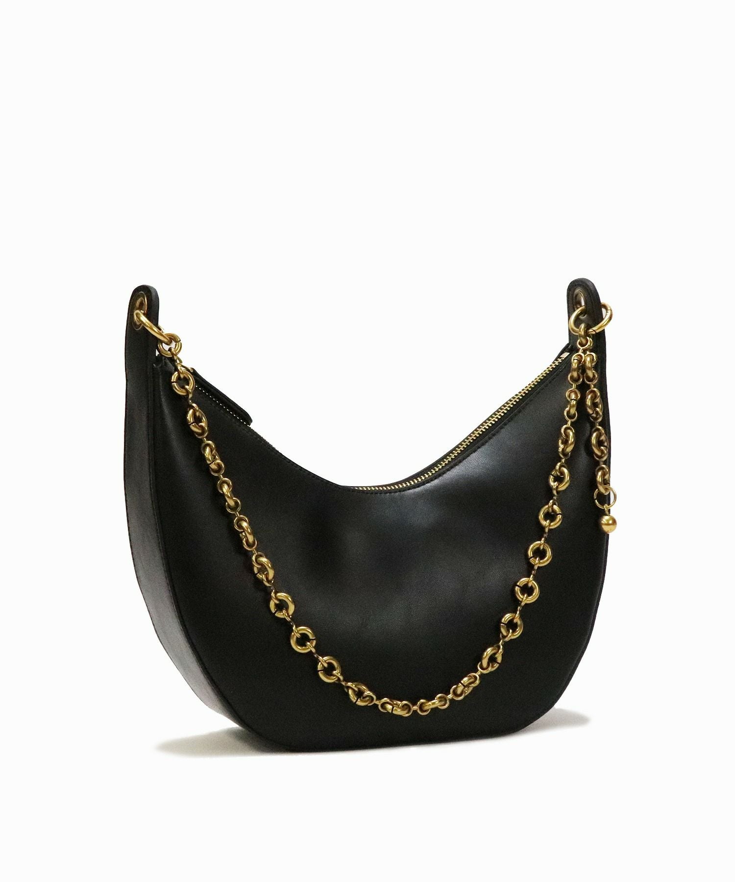 LA MARGE】本革 ハーフムーン チェーンハンドル ショルダーバッグ