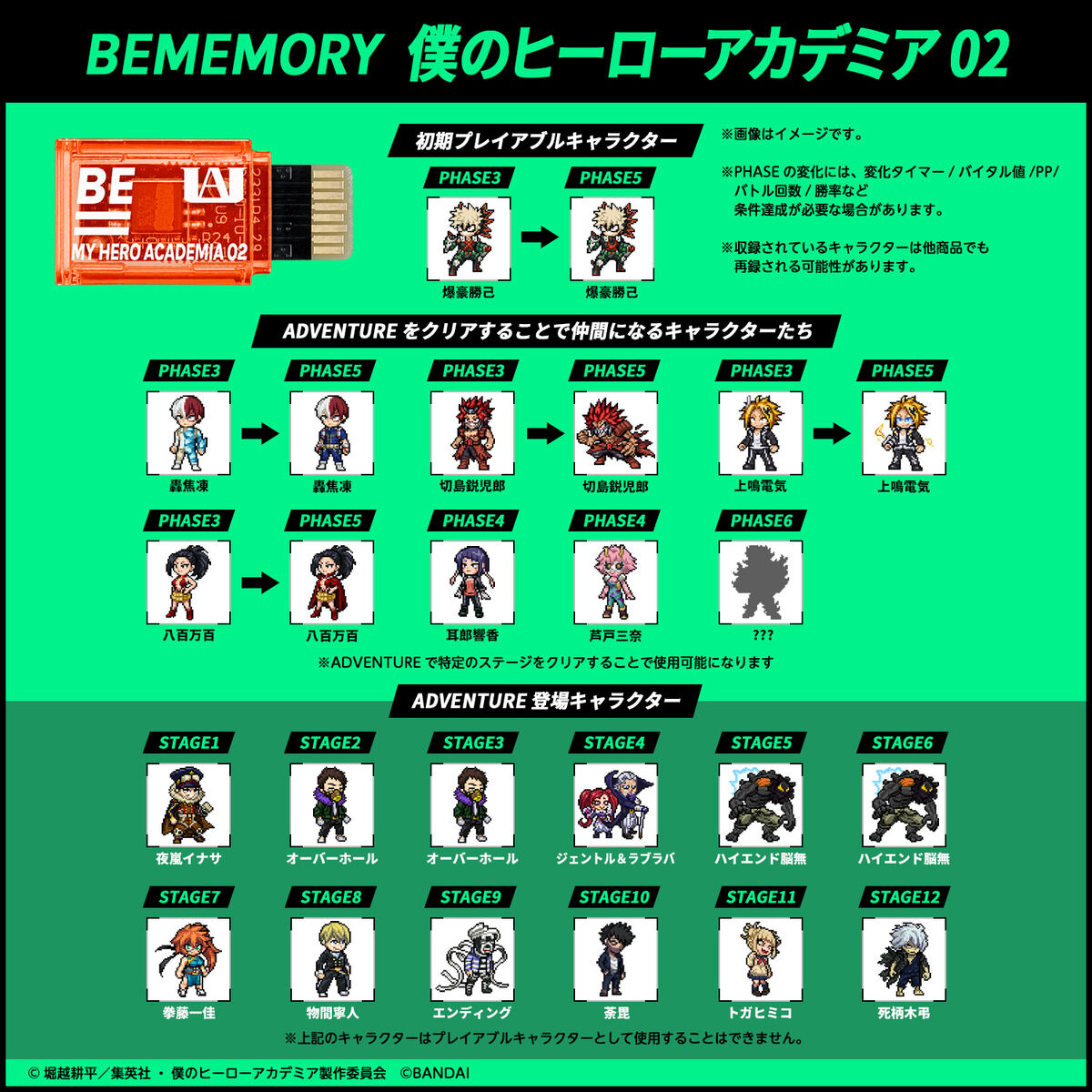 BEMEMORY 僕のヒーローアカデミア02 | BANDAI TOYS