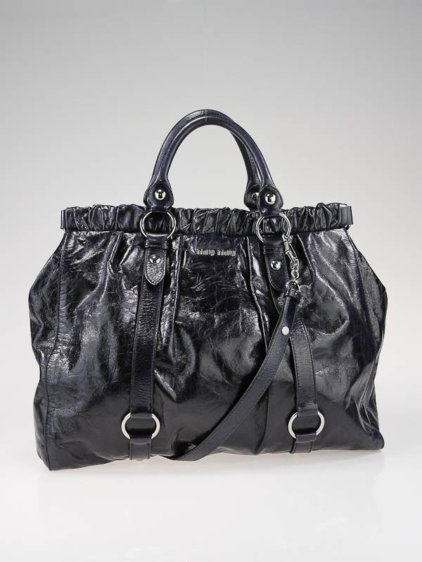 Miu Miu Zaffiro Leather Vitello Lux Large Shopping Bag | Yoogi's