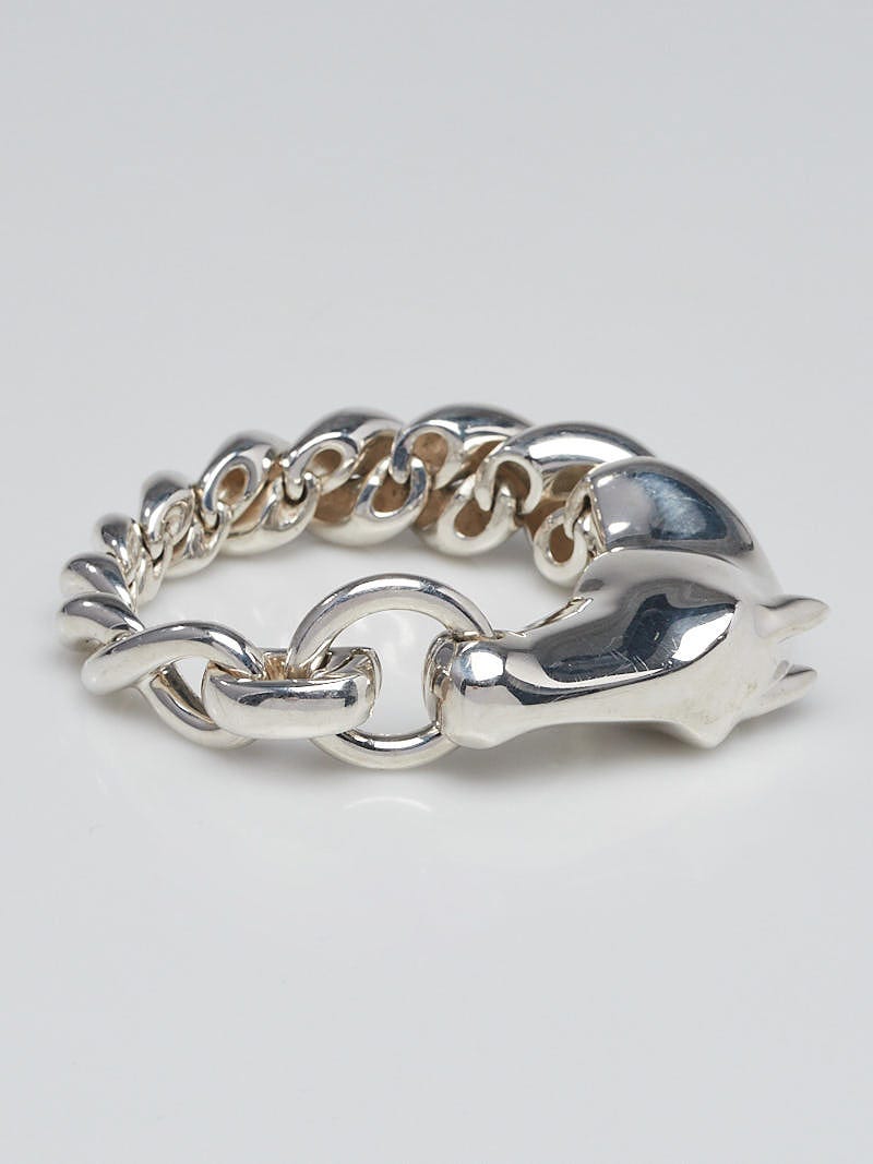 Hermes Sterling Silver Galop Large Model Bracelet Size XS