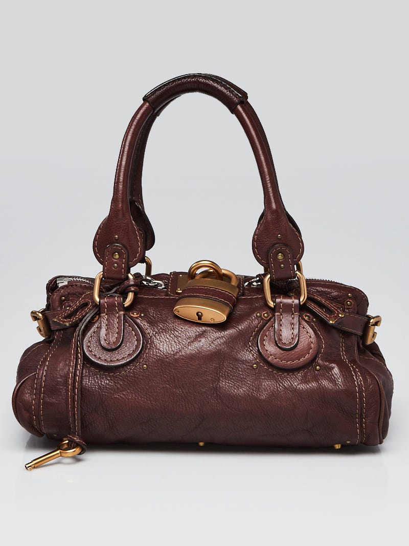 Chloe Dark Brown Leather Paddington Medium Satchel Bag | Yoogi's