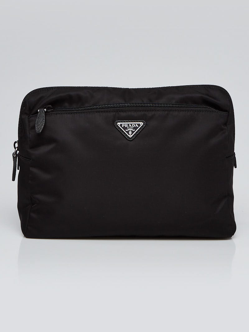 Prada Black Vela Nylon Cosmetic Travel Pouch Bag 1NA014 | Yoogi's