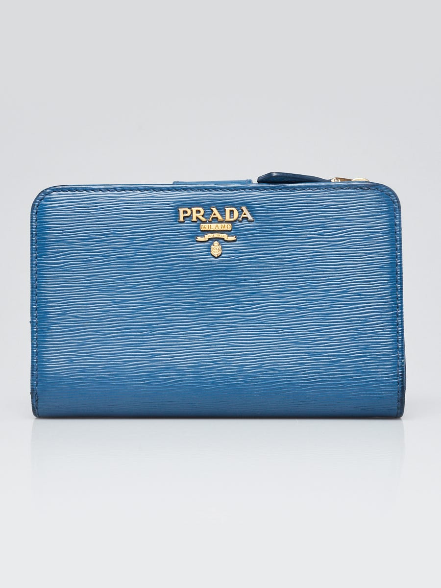 Prada Cobalto Vitello Move Leather Lampo Wallet 1ML225 | Yoogi's