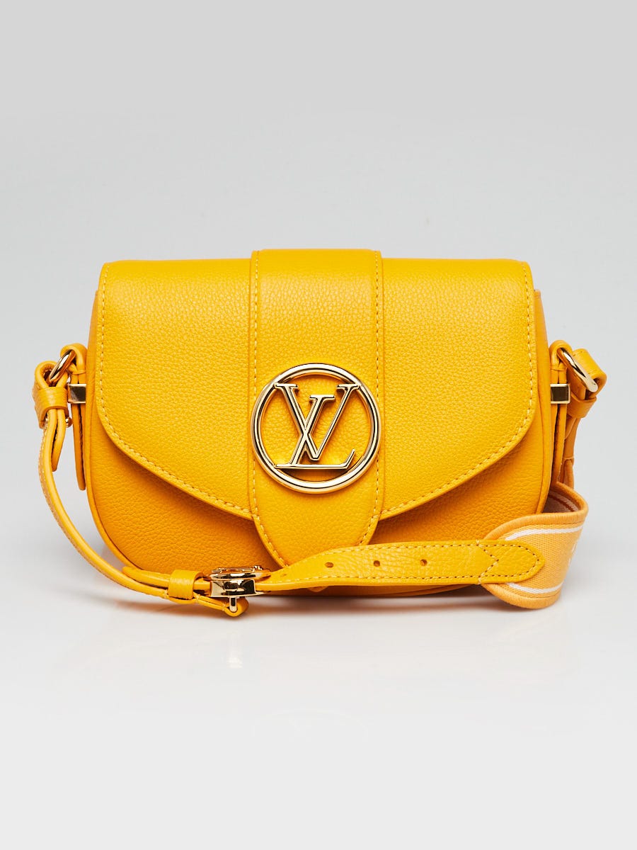 Louis Vuitton Sunbeam Yellow Calfskin Leather LV Pont 9 Soft PM