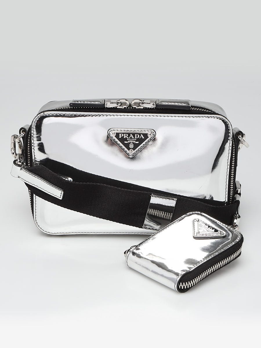 Prada Metallic Silver Brique Belt Bag 2HV070 | Yoogi's Closet