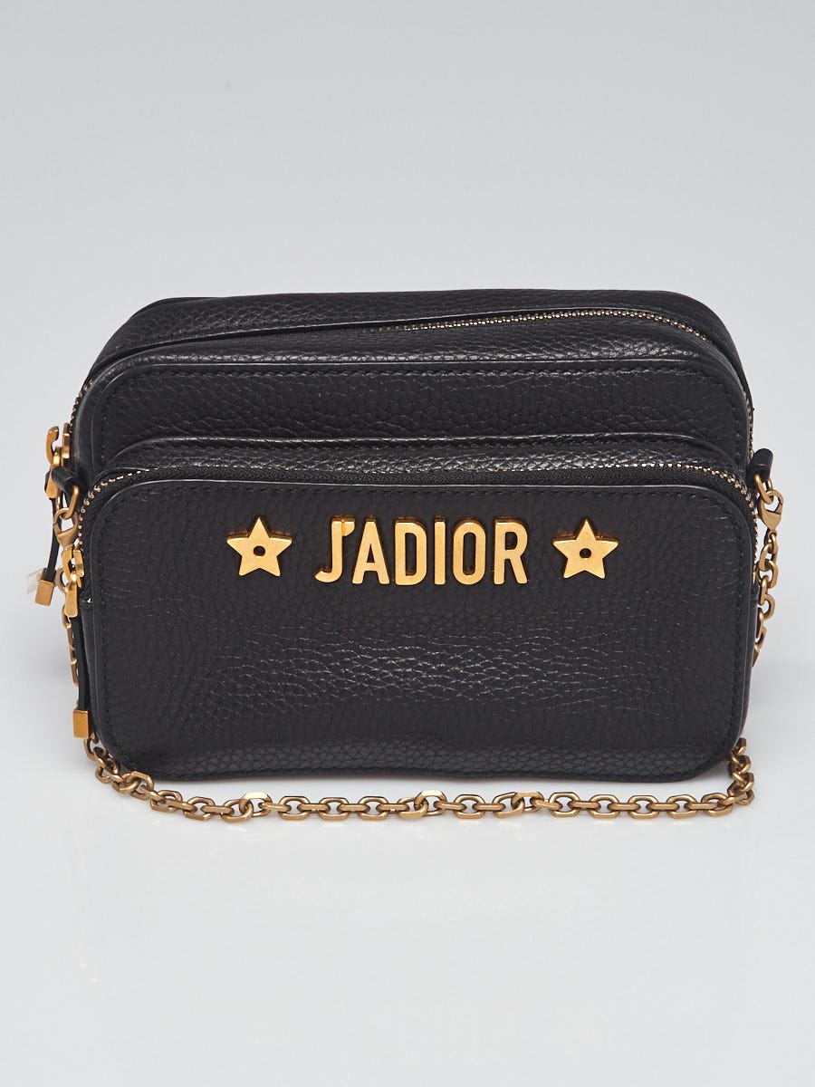 Christian Dior Black Pebbled Leather J'ADIOR Camera Case Crossbody
