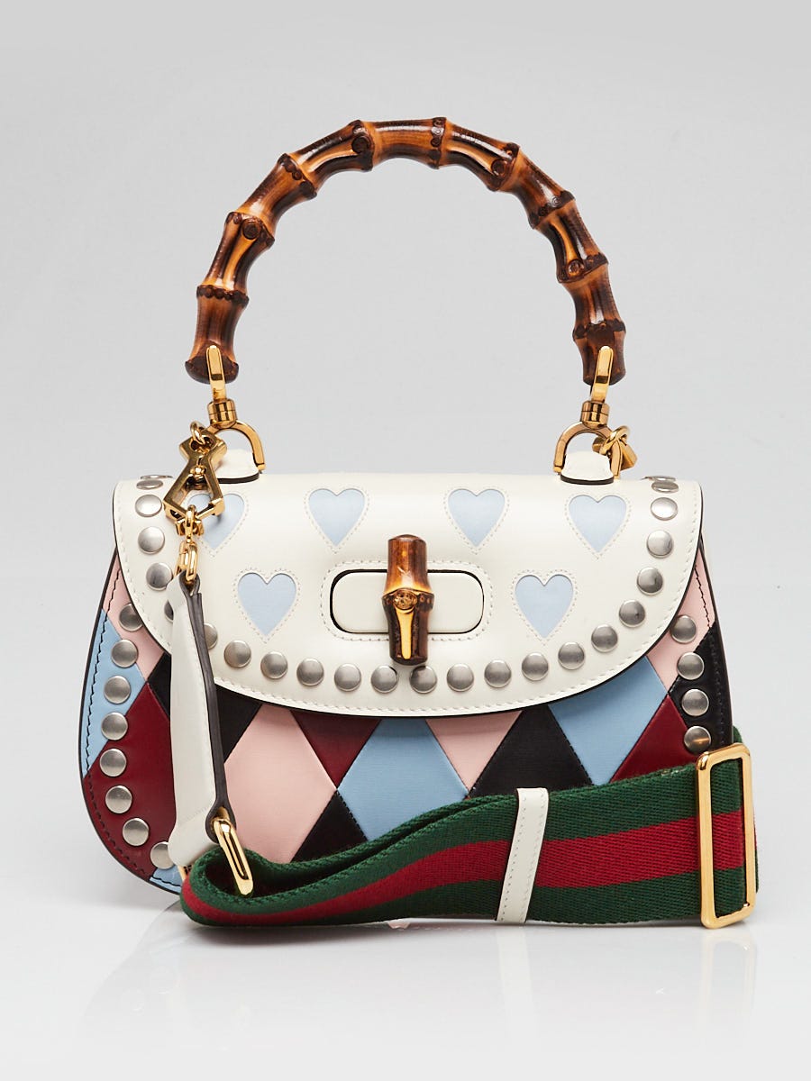 Gucci Multicolor Leather Lovelight Bamboo Top Handle 1947 Small