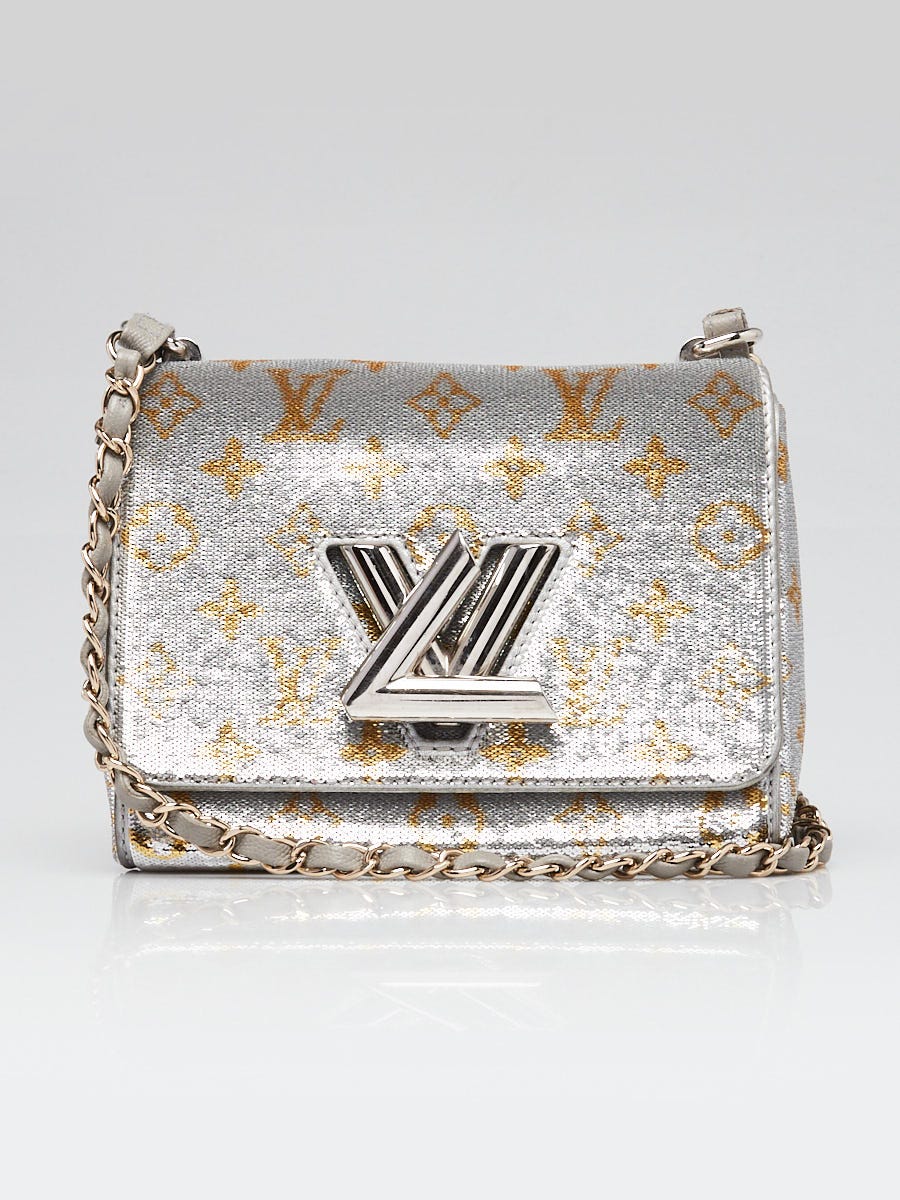 Louis Vuitton Argent Sequin Monogram Twist PM Bag | Yoogi's Closet