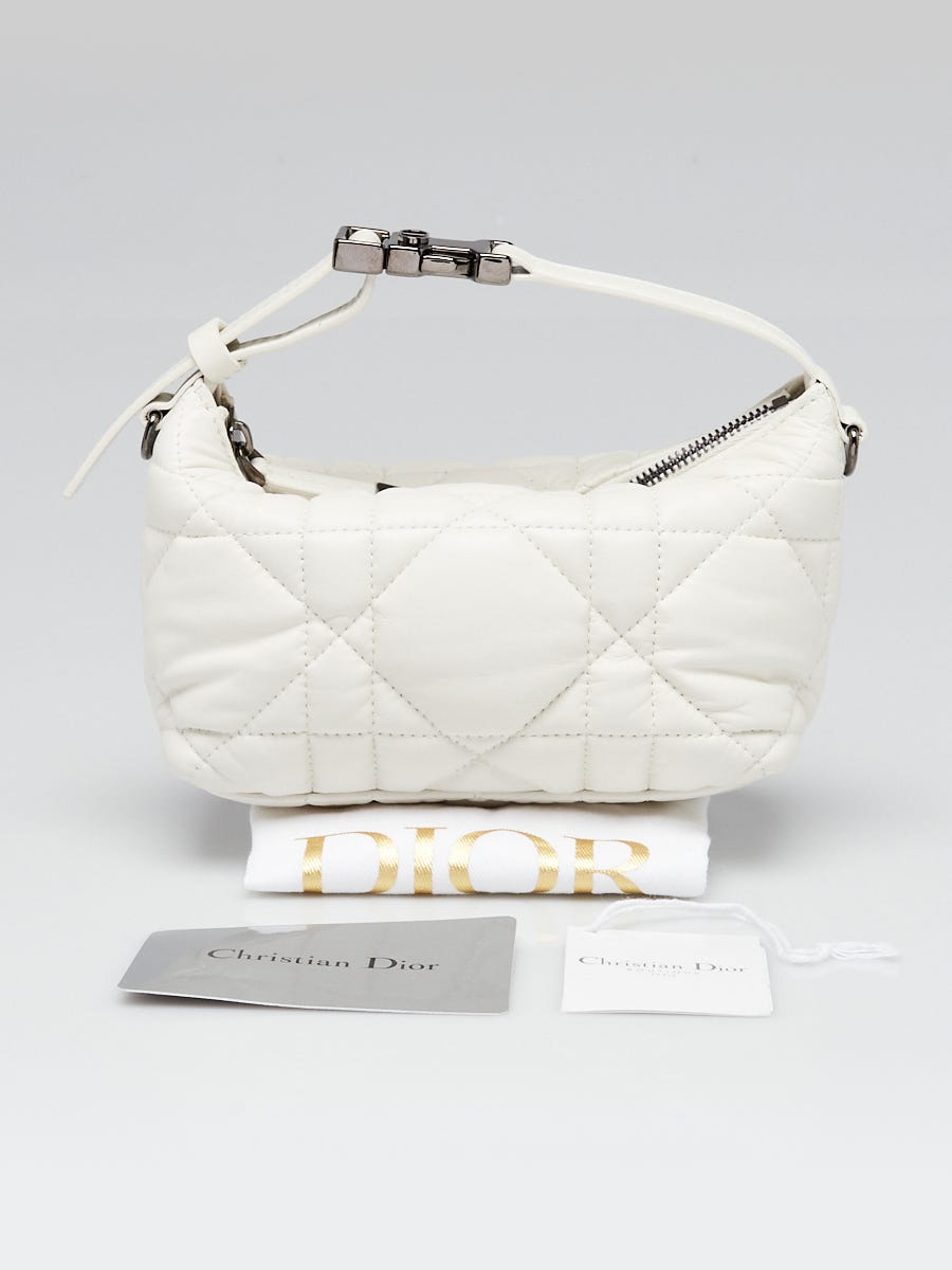 Christian Dior Off White Quilted Cannage Leather DiorTravel Small