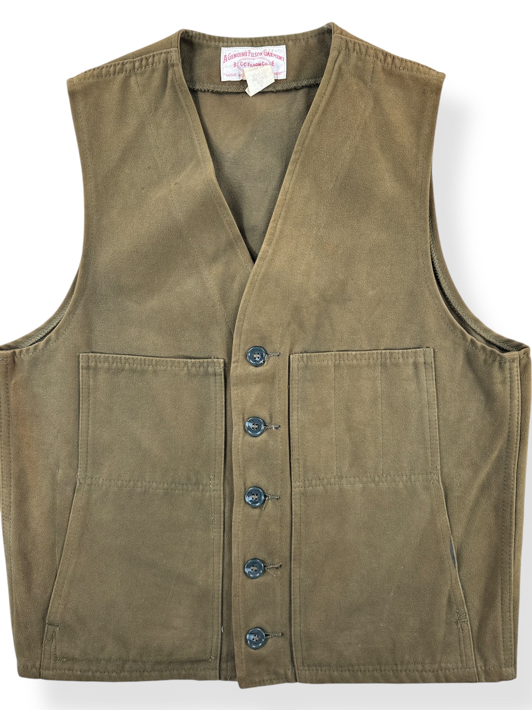 Vintage Olive Green Filson Moleskin Vest SZ 40 – The Barn Owl