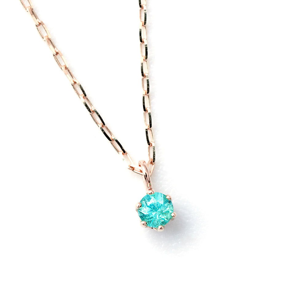 パライバトルマリン 6本爪ネックレス レディース K10 10金