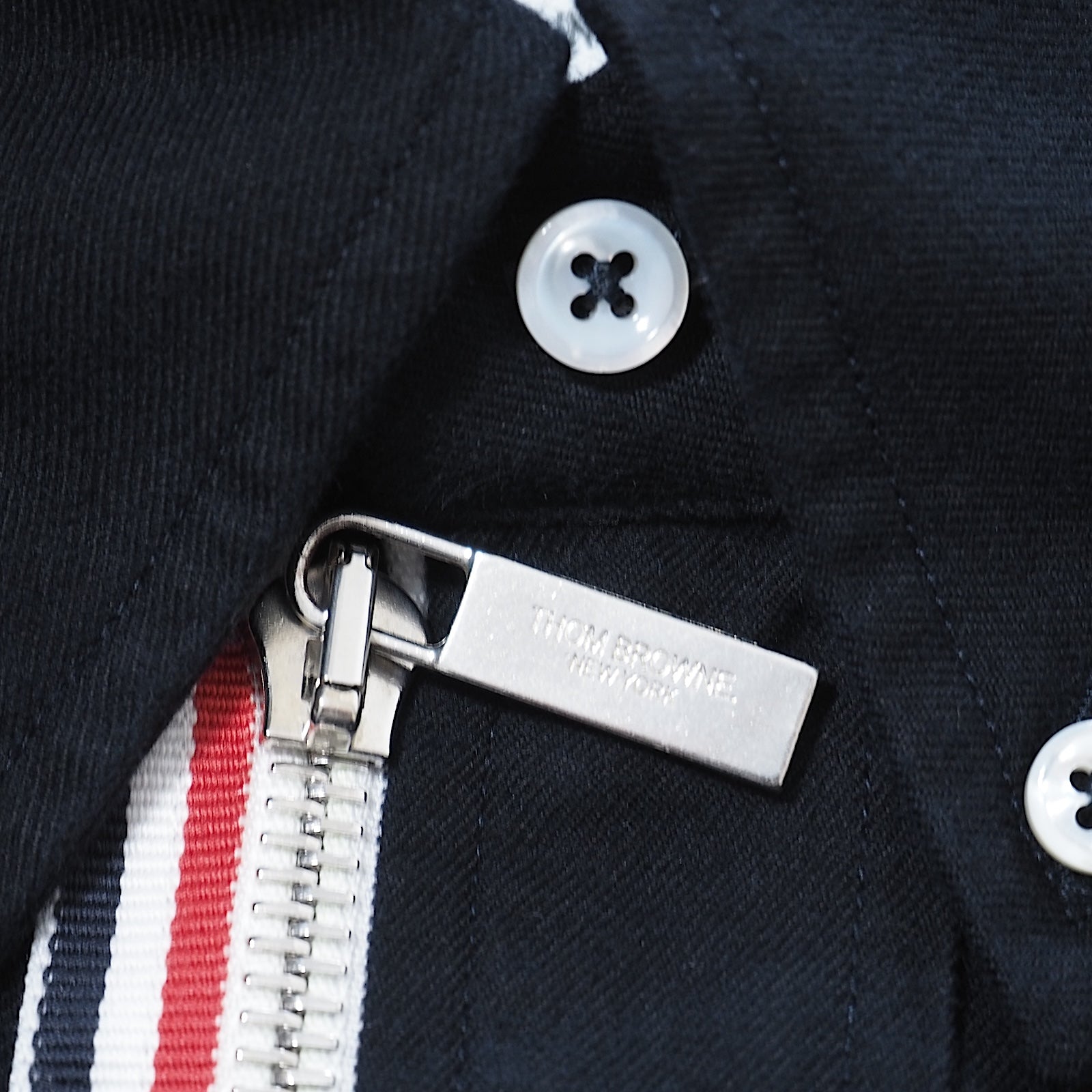 トムブラウン THOM BROWNE フルジップ シャツ ジャケット 2 ブラック