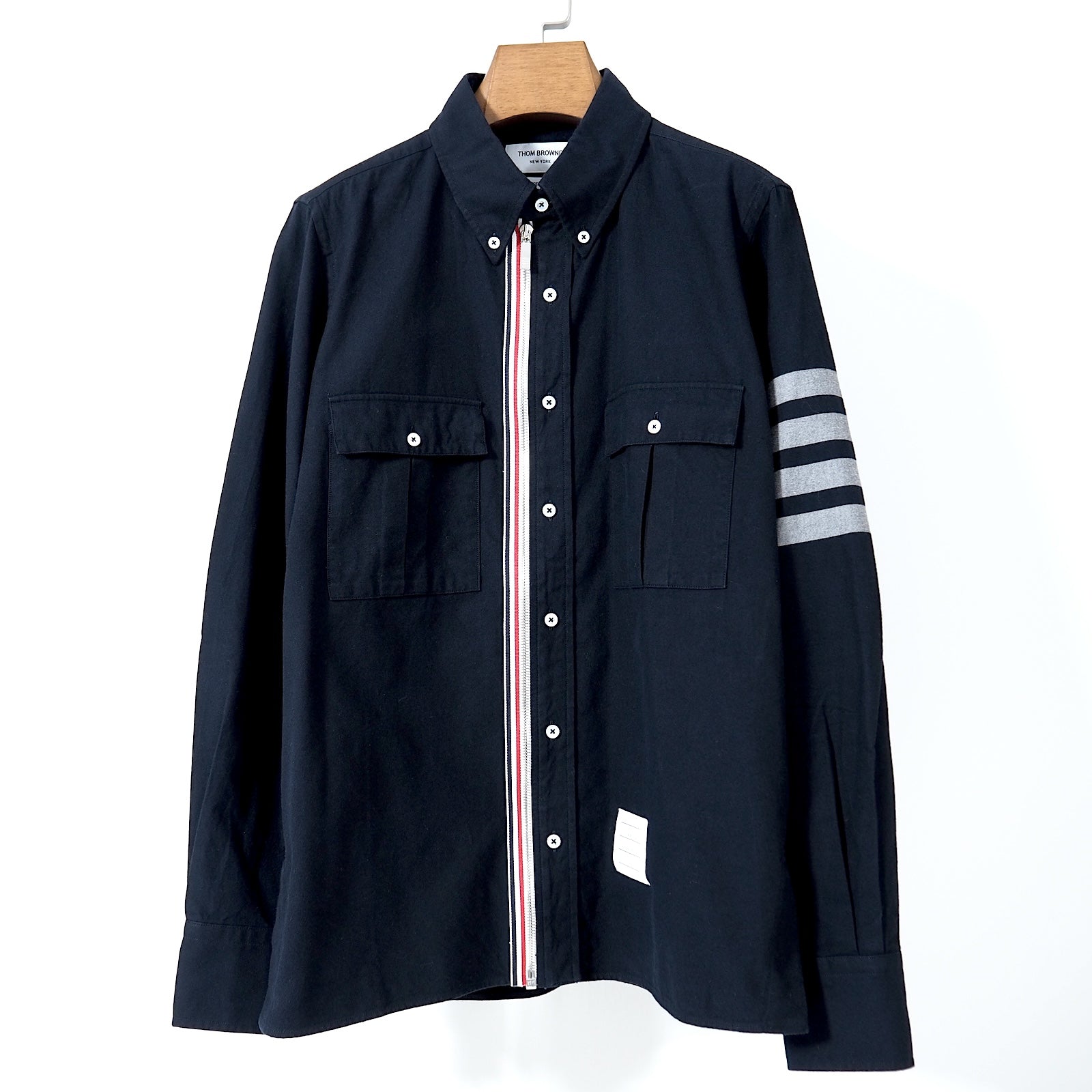 トムブラウン THOM BROWNE フルジップ シャツ ジャケット 2 ブラック