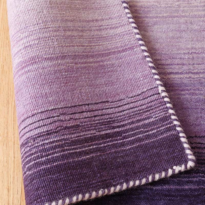 厚手のリーズナブルウールラグ グラデーションデザイン [パープル(紫