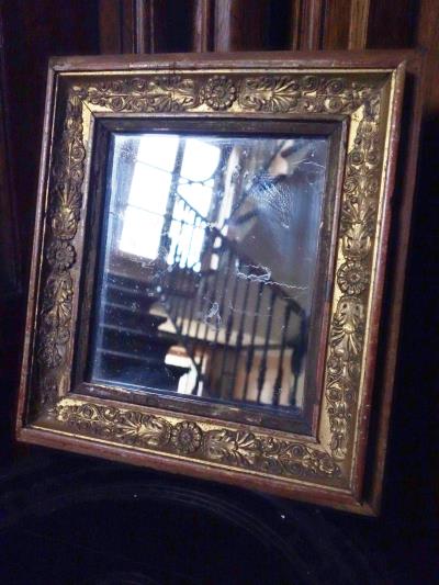 フランス西洋アンティーク 19世紀 水銀・マーキュリーガラス鏡