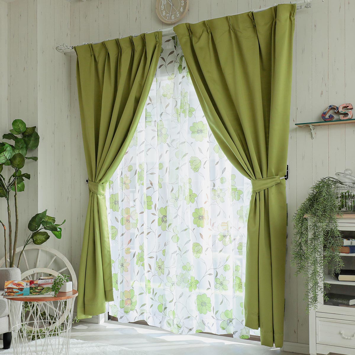 ドレープ+レース4枚組】サイズ限定でお買得！新生活におすすめの既製