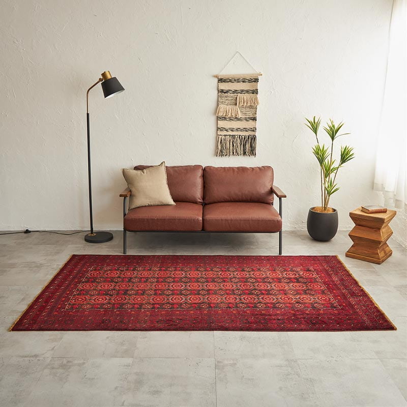 一点もので、一生もの】天然ウール100%トライバルヴィンテージラグ 約