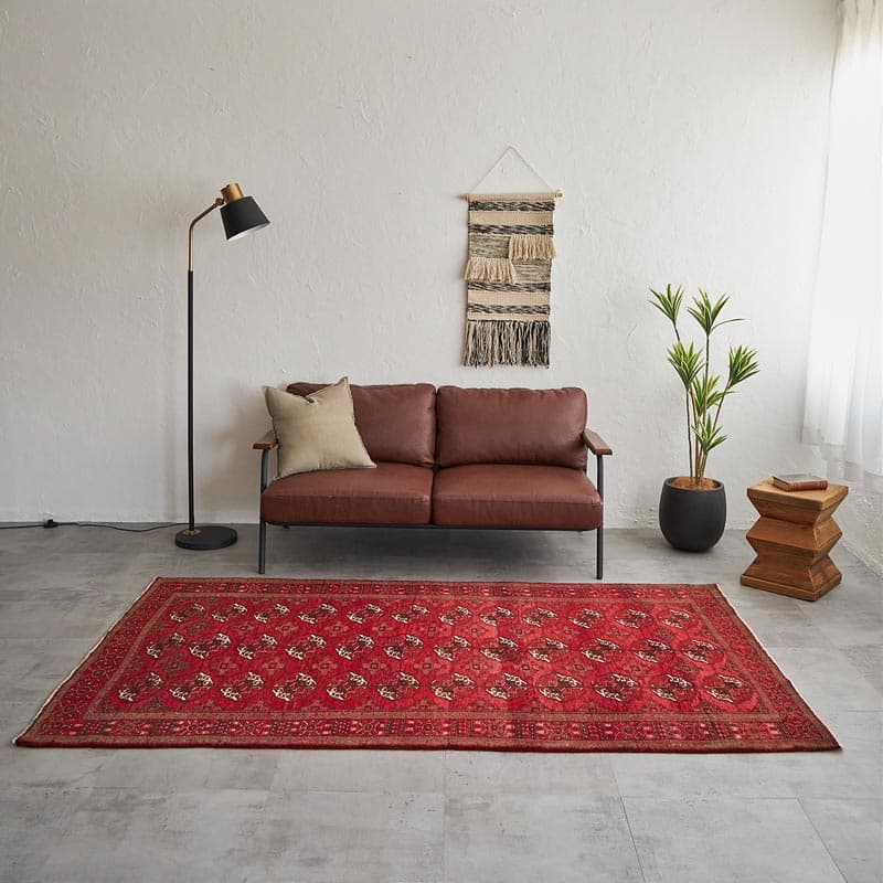 一点もので、一生もの】天然ウール100%トライバルヴィンテージラグ 約