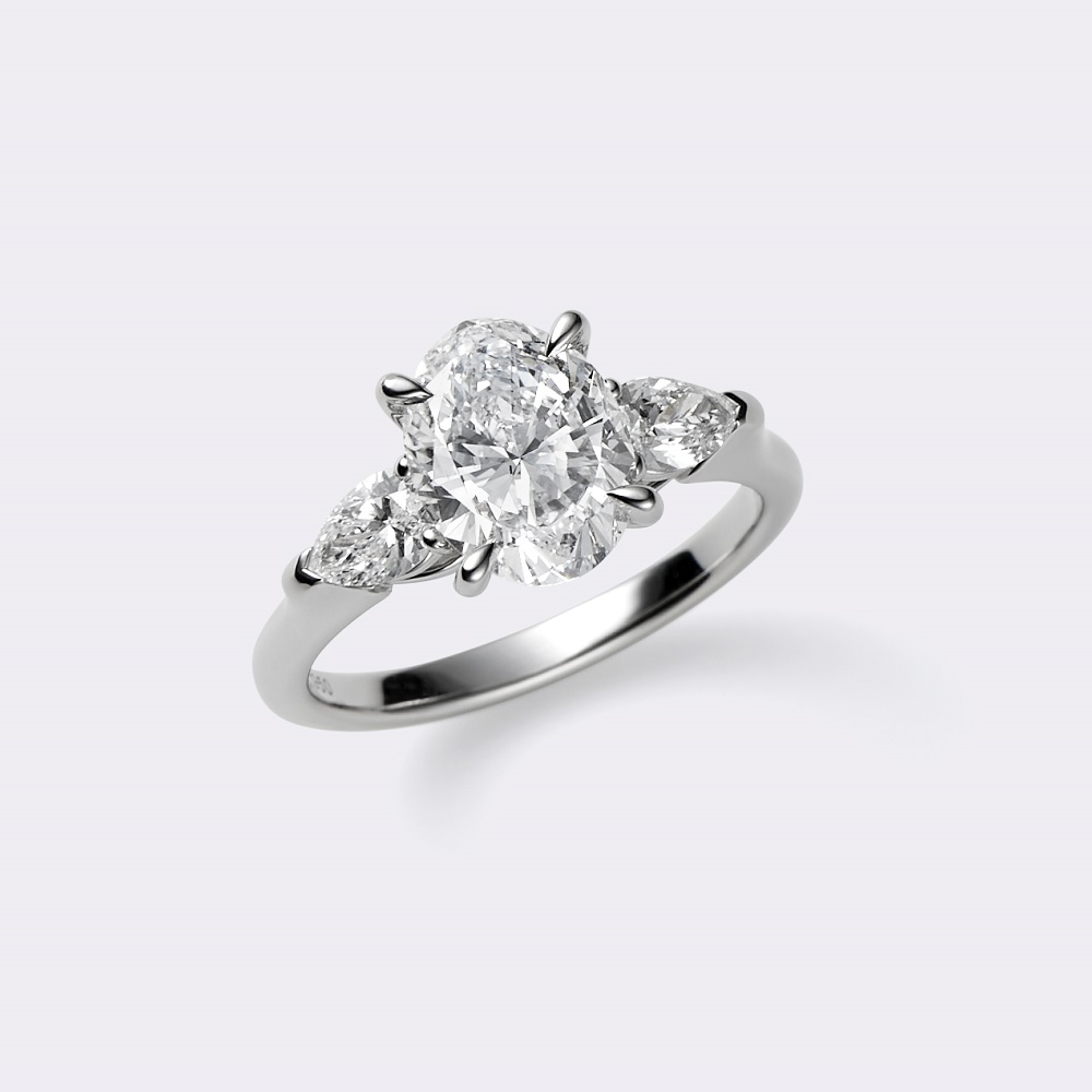 tacoable1カラット3粒天然ダイヤモンドリング テーパー付Pt900 楽天