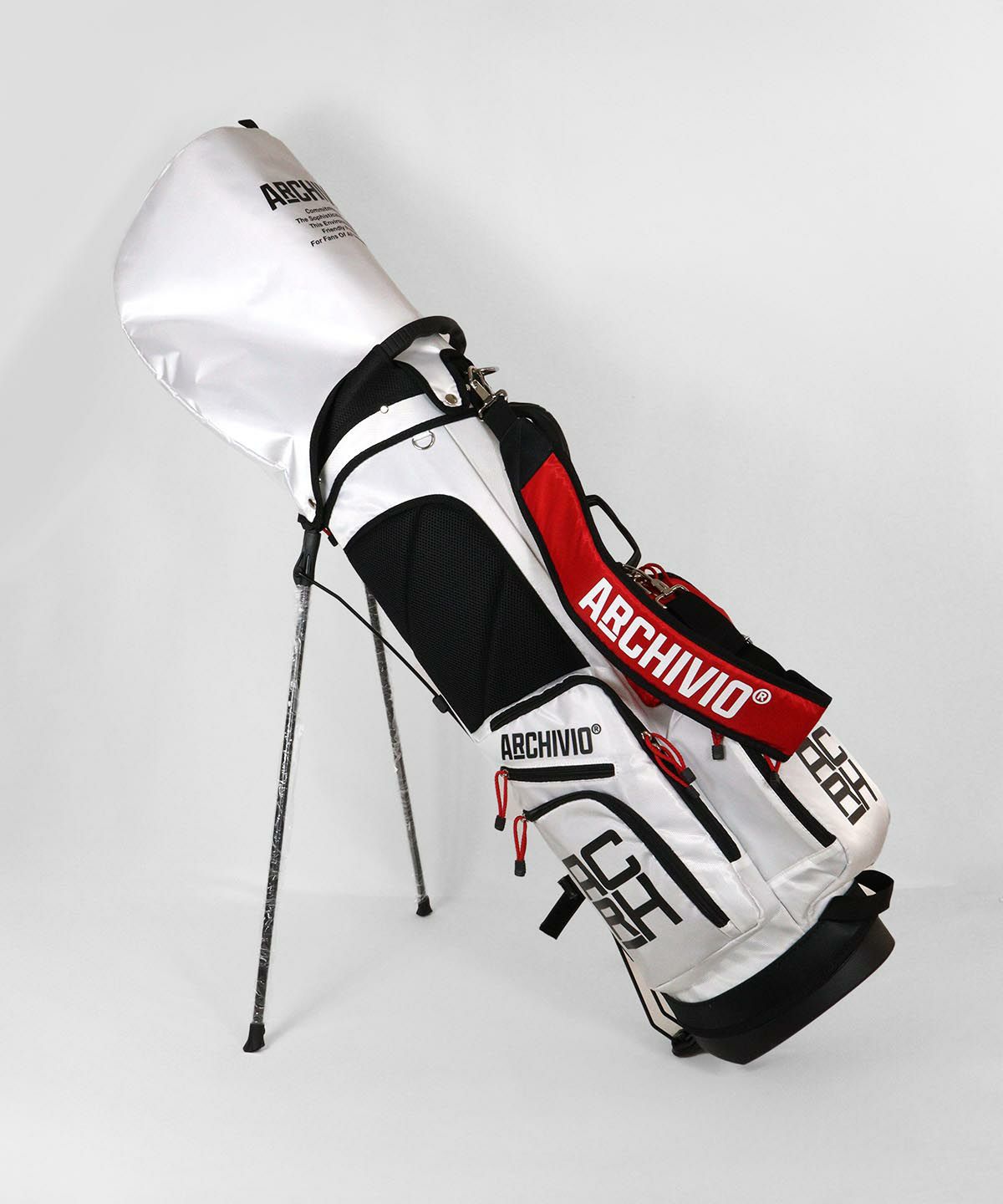 archivio キャディバッグ ホワイト/レッド